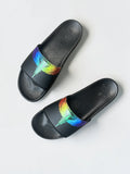 COUNTY OF MILAN Marcelo Burlon Ciabatte Nere Con Logo Ali Multicolor