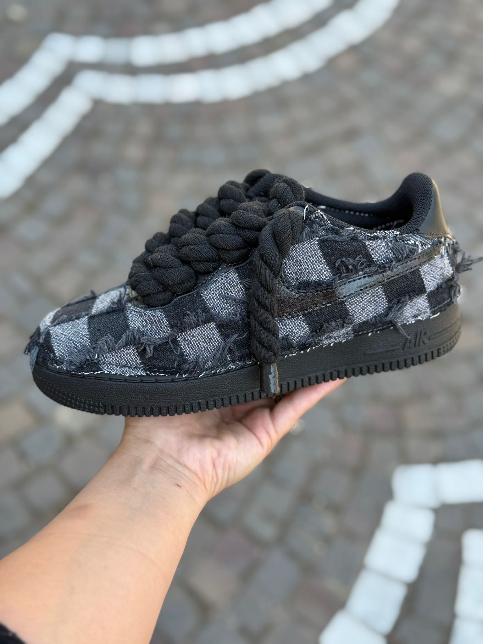 AIR FORCE ROPE LACES CUSTOM DENIM